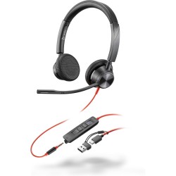 Słuchawki przewodowe POLY Blackwire 3325 Stereo Microsoft Teams Certified USB-C Headset 3.5mm Plug USB-C/A Adapter Przewodowa
