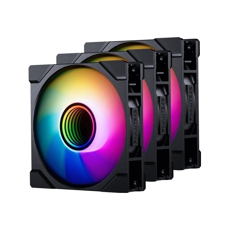 Wentylator PHANTEKS M25 Gen2 PWM D-RGB Lüfter, 3er-Pack - Reverse Blade, 120mm, schwarz