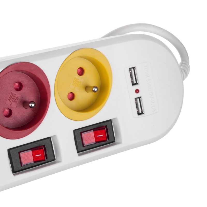 MACLEAN LISTWA ZASILAJĄCA 4 GNIAZDA 2XUSB MCE229W MACLEAN LISTWA ZASILAJĄCA 4 GNIAZDA 2XUSB MCE229W