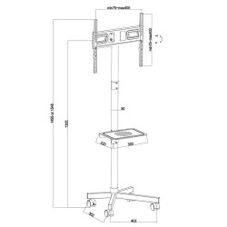 MACLEAN PROFESJONALNY,32-55", NA KÓŁKACH, MAX. VESA 400X400, MAX. 25KG MC-949