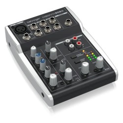 Behringer 502S - 5-kanałowy kompaktowy mikser analogowy z interfejsem USB zaprojektowany specjalnie do obsługi podcastów,