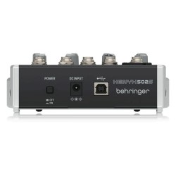 Behringer 502S - 5-kanałowy kompaktowy mikser analogowy z interfejsem USB zaprojektowany specjalnie do obsługi podcastów,