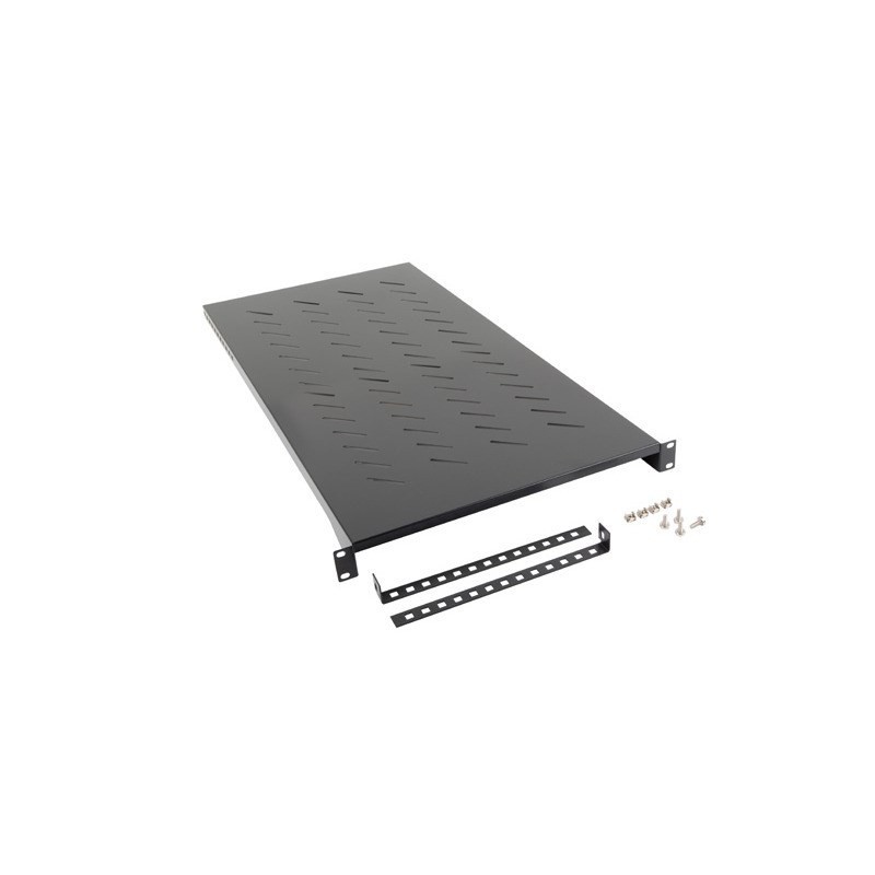 PÓŁKA DO SZAF 19" 1200MM CZARNA LANBERG (1U/483X910MM UDŹWIG DO 25KG, MONTAŻ 4 PUNKTOWY)