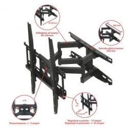 Uchwyt ścienny do telewizora ART UX150 (Obrotowy, ścienne, Uchylny - 60" max. 45kg)