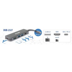 D-Link DUB-2327 stacja dokująca Przewodowa USB Type-C Szary