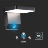 Projektor Oprawa Elewacyjna V-TAC 17W Czujnik Ruchu Czarna IP65 VT-11020-150-B 4000K 2580lm