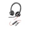 POLY Zestaw słuchawkowy Blackwire 8225 Stereo USB-C z certyfikatem Microsoft Teams + przejściówka USB-C/A