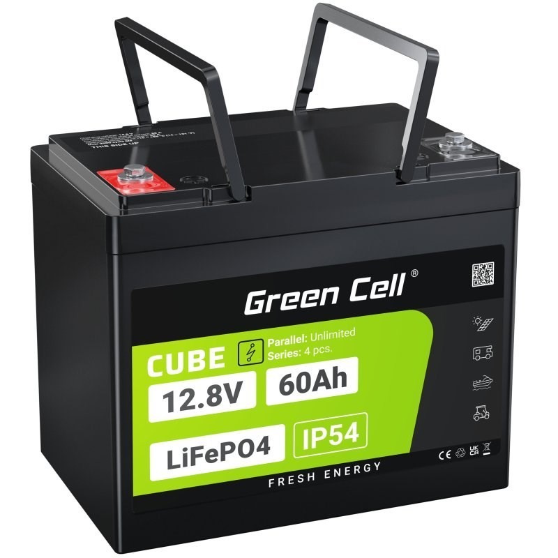 GREEN CELL AKUMULATOR LIFEPO4 CUBE 60AH 12V/12.8V 768WH LFPGC12V60AH GREEN CELL AKUMULATOR LIFEPO4 CUBE 60AH 12V/12.8V 768WH LFPGC12V60AH