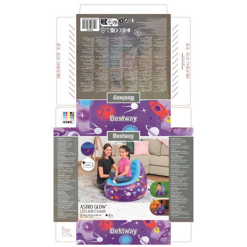Bestway 75122 fotel nadmuchiwany Pojedyncze krzesło Niebieski, Fioletowy Bestway 75122 fotel nadmuchiwany Pojedyncze krzesło Niebieski, Fioletowy