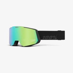 100% SNOWCRAFT Goggle gogle do sportów zimowych Czarny Unisex Zielony, Lustro, Turkusowy Cylindryczna (płaska) soczewka