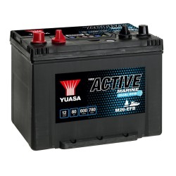 Akumulator YUASA 12V 80Ah/600A DUAL (L+ standardowy) 260x174x200 B01 (efb)