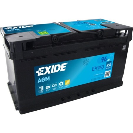 Akumulator samochodowy Exide EK960 AGM (Absorbed Glass Mat) 96 Ah 12 V 850 A Samochód