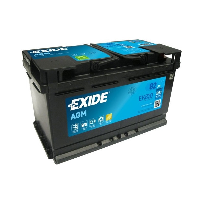 Exide EK820 akumulator samochodowy AGM 82 Ah 12 V 800 A Exide EK820 akumulator samochodowy AGM 82 Ah 12 V 800 A
