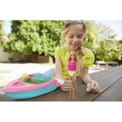 Barbie Motorówka + Lalka GRG30 MATTEL