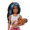 Barbie Opiekunka Zestaw Usypianie maluszka + Lalka i bobas HJY34
