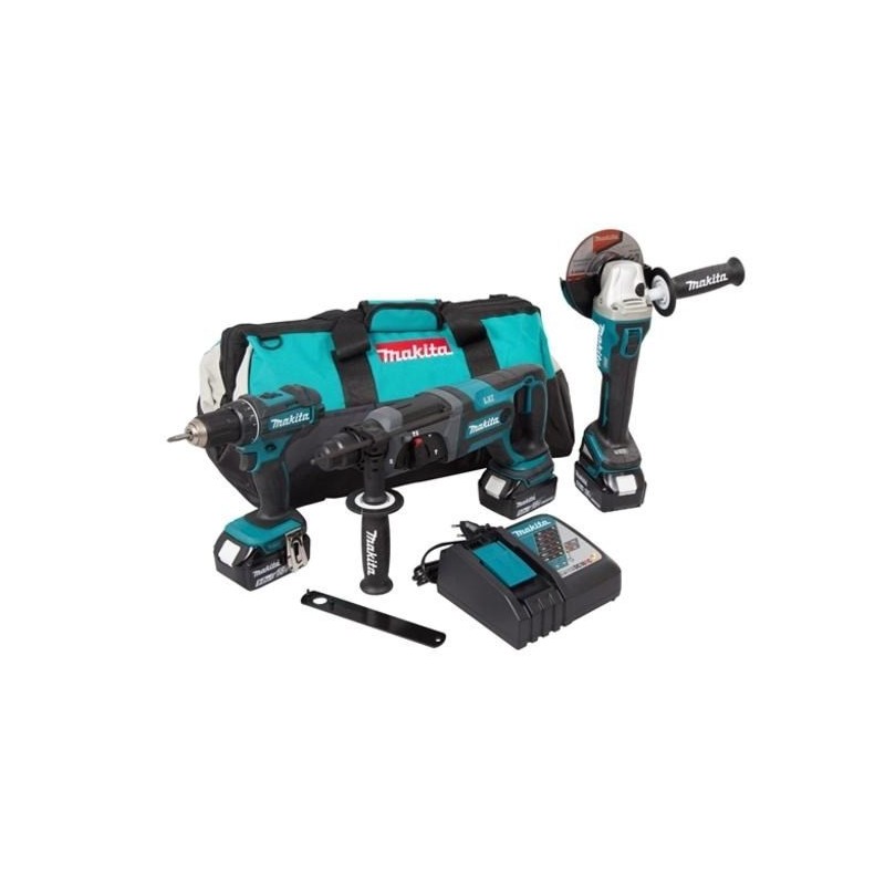 MAKITA.ZES.COMBO 18V DLX3078TX1 DDF482+DGA504+DHR241 3x5,0 TORBA