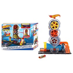 Hot Wheels Wyścigowy warsztat opon Zestaw HDP02 MATTEL