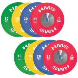 TBR Profi Set (8 szt ) zestaw talerzy olimpijskich Bumper 10-25 kg HMS TBR PROFI SET