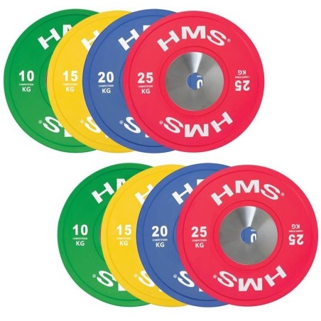 TBR Profi Set (8 szt ) zestaw talerzy olimpijskich Bumper 10-25 kg HMS TBR PROFI SET