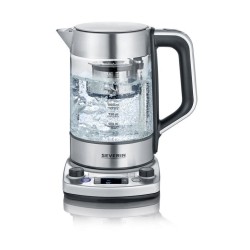 SEVERIN CZAJNIK ELEKTRYCZNY SZKŁO-STAL, REG. TEMPERATURY, SITKO DO HERBATY, AUT. PROGRAM, KONTROLER STRIX, 1,7L 3000W WK3422