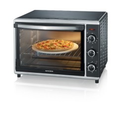 SEVERIN MINI PIEKARNIK, TERMOOBIEG, TEMP. DO 230°C, TIMER DO 120 MIN, KAMIEŃ DO PIZZY, RUSZT, ROŻEN , 42 L, 1800W TO2058