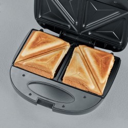 SEVERIN SANDWICH-TOSTER, STAL, PŁYTY Z POWŁOKĄ ANTYADHEZYJNĄ, ŁATWE CZYSZCZENIE, GUMOWE NÓŻKI, MOC 600W SA2969