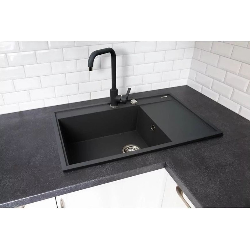 Zlewozmywak granitowy PYRAMIS CAMEA (79x50) 1B 1D L 070058501 karbon
