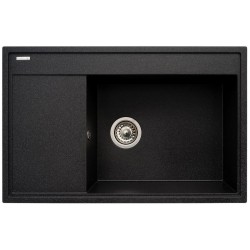 Zlewozmywak granitowy jednokomorowy Pyramis Camea 79X50 1B 1D R 070091201 czarny nakrapiany