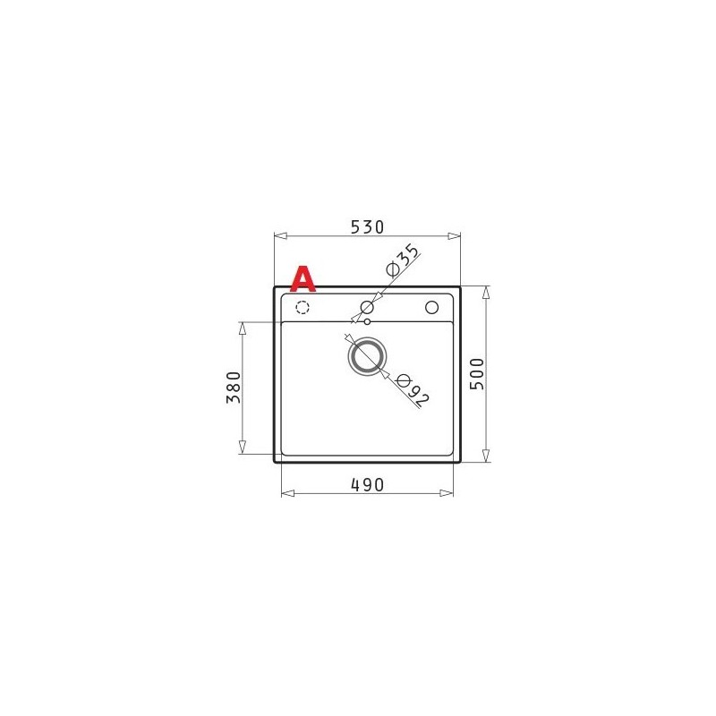 Zlewozmywak granitowy PYRAMIS CAMEA (53x50) 1B 070058201 karbon