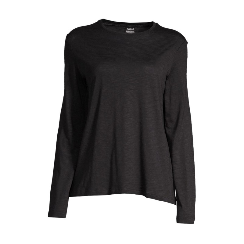 Koszulka damska treningowa CASALL Soft Texture Long Sleeve czarny