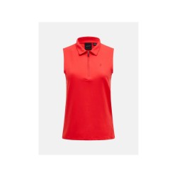 Koszulka PEAK PERFORMANCE W Comfort Zip SL Polo czerwony