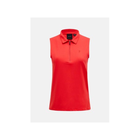 Koszulka PEAK PERFORMANCE W Comfort Zip SL Polo czerwony