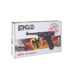 Wiatrówka pistolet RANGER P08 Parabellum KWC kal. 4,5 BBs BLOW BACK 21 strz. FULL METAL CO2 (AAKCMB410AZB)