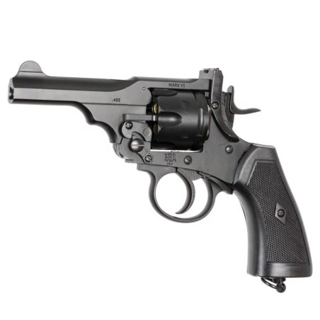 Rewolwer WEBLEY MKVI .455 Police kal.4,5 mm Diabolo łuski 6-strzał. lufa 4" CO2 Black Ekp do17J