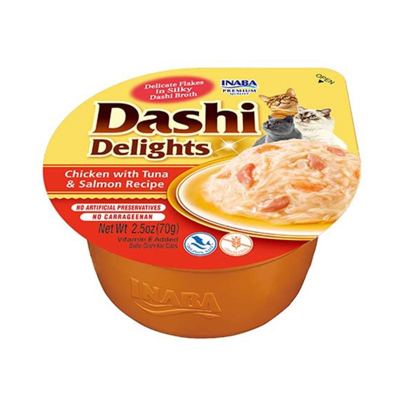 INABA Dashi Delights Kurczak Tuńczyk&Łosoś - Przysmak dla kotów - 70g INABA Dashi Delights Kurczak Tuńczyk&Łosoś - Przysmak dla kotów - 70g