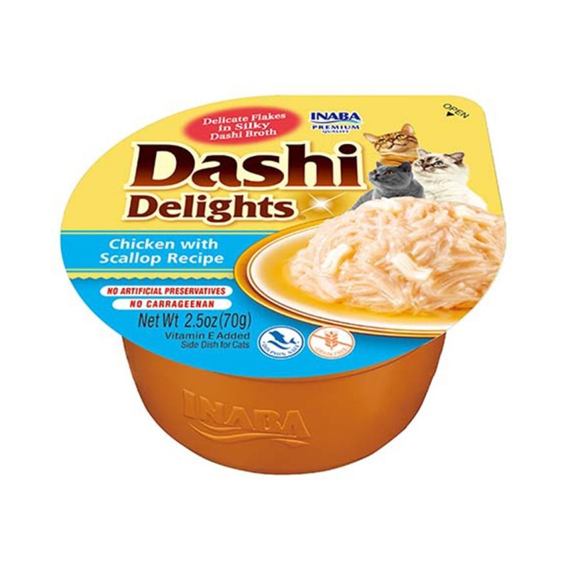 INABA Dashi Delights Kurczak Przegrzebki - Przysmak dla kotów - 70g INABA Dashi Delights Kurczak Przegrzebki - Przysmak dla kotów - 70g