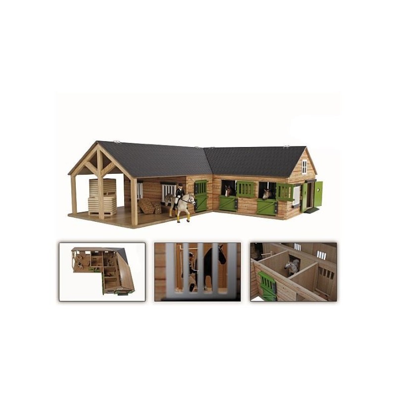 Stajnia drewniana dla koni 4 boxy Myjnia 68x77x27cm