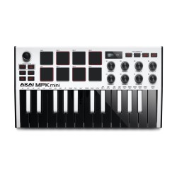Klawiatura sterująca AKAI MPK Mini MK3 kontroler MIDI USB Czarny, Biały