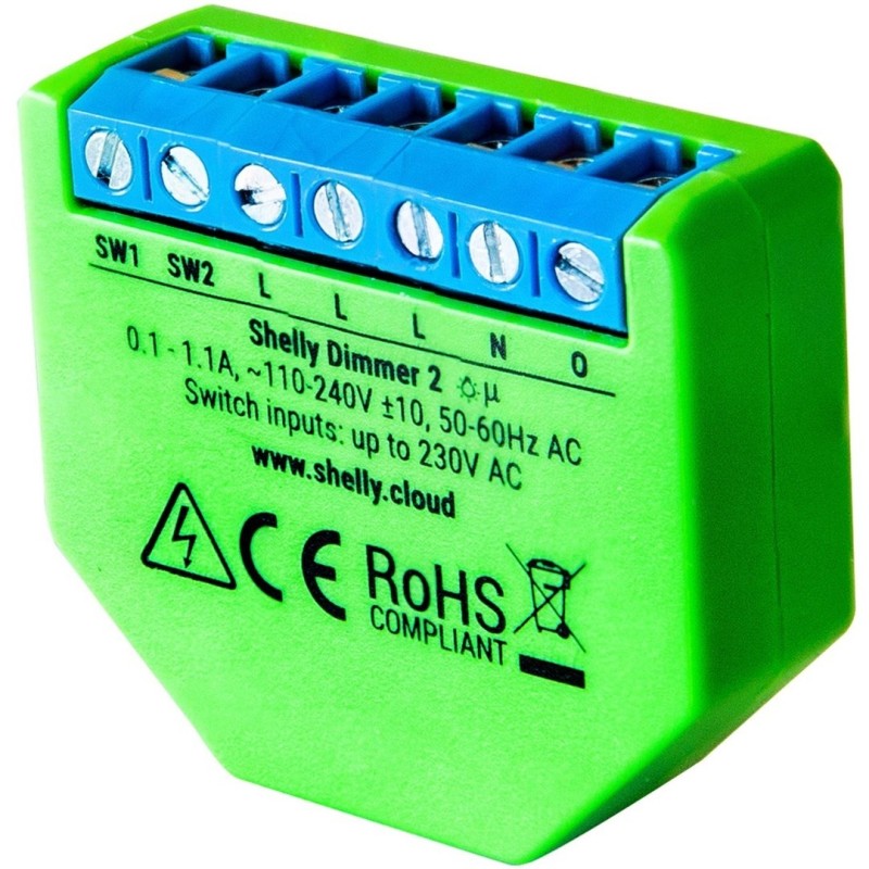 Shelly dimmer SL WiFi-Dimmer Wbudowany Ściemniacz światła Niebieski, Zielony Shelly dimmer SL WiFi-Dimmer Wbudowany Ściemniacz światła Niebieski, Zielony