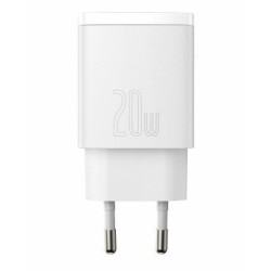 BASEUS ŁADOWARKA SIECIOWA USB, USB-C (BIAŁA)