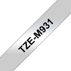 Brother TZE-M931 taśmy do etykietowania Czarny na srebrnym