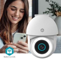 Kamera zewnętrzna Nedis Smartlife Wifi, IP65 czujnik ruchu, night vision, biały