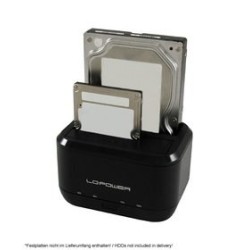 LC-Power LC-DOCK-U3-III stacja dokująca do dysków twardych USB 3.2 Gen 1 (3.1 Gen 1) Type micro-B Czarny