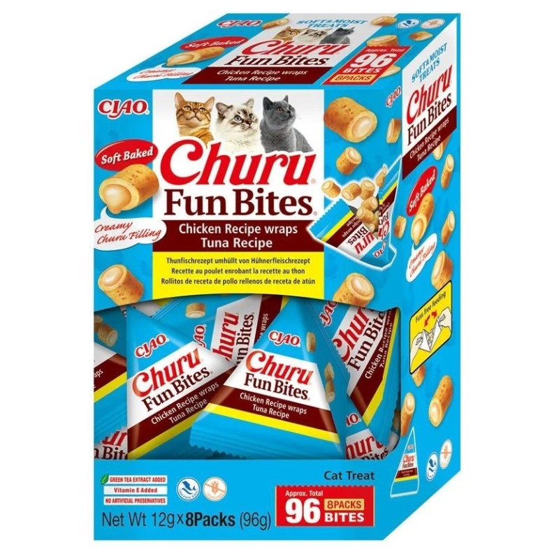 INABA CAT FUN BITES CHICKEN & TUNA przysmak dla kota 8x12g (96g) INABA CAT FUN BITES CHICKEN & TUNA przysmak dla kota 8x12g (96g)