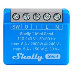 Shelly 1 Mini Gen4 Mądry przełącznik 1P Niebieski