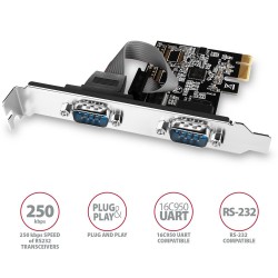 Axagon PCEA-S2N adapter Wewnętrzny RS-232