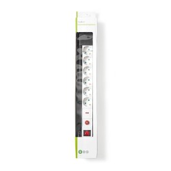 Nedis EXS630SPF1PRO rozgałęziacz 3 m 6 x gniazdo sieciowe Wewnętrzna Czarny, Biały