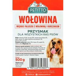 PETITTO - Miękkie Paluszki z Wołowiny - Przysmak dla psa - 500g