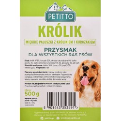 PETITTO Miękkie Paluszki z Królika -przysmak dla psa - 500g