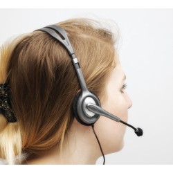 Logitech H111 Zestaw słuchawkowy Przewodowa Opaska na głowę Biuro/centrum telefoniczne Szary